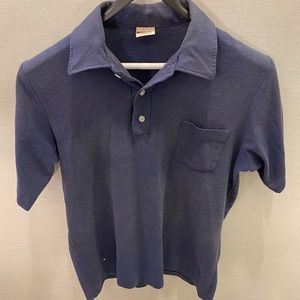 Wrangler Large Blue Three button Short Sleeved Polo